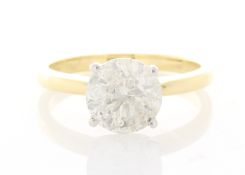 18ct Yellow Gold Single Stone Prong Set Diamond Ring 2.21 Carats