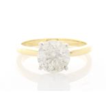 18ct Yellow Gold Single Stone Prong Set Diamond Ring 2.21 Carats