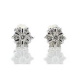 9ct White Gold Fancy Diamond Flower Earring 0.20 Carats