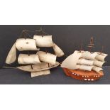 Vintage Horn Model Sailing Ship & One Other