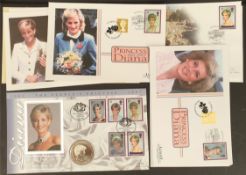 Parcel of 12 Princess Diana First Day Covers Stamps & Coin