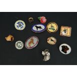 Parcel of 12 Badges and Tie Pins Dogs, Military & Others