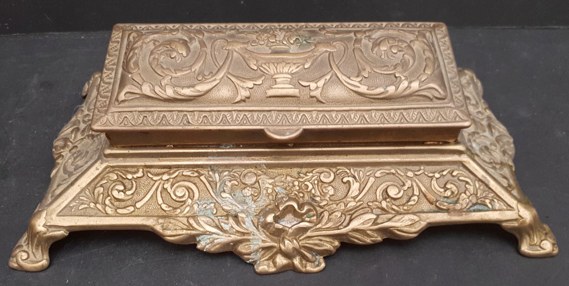 Vintage Brass Stamp Box