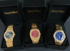 Vintage 3 x Collectable Gianni Ricci Wrist Watches Boxed