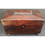 Antique Sarcophagus Shaped Wooden Box