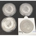 Collectable 3 x Silver .999 Australian Kookaburra Coins & 1 x 35 Coin