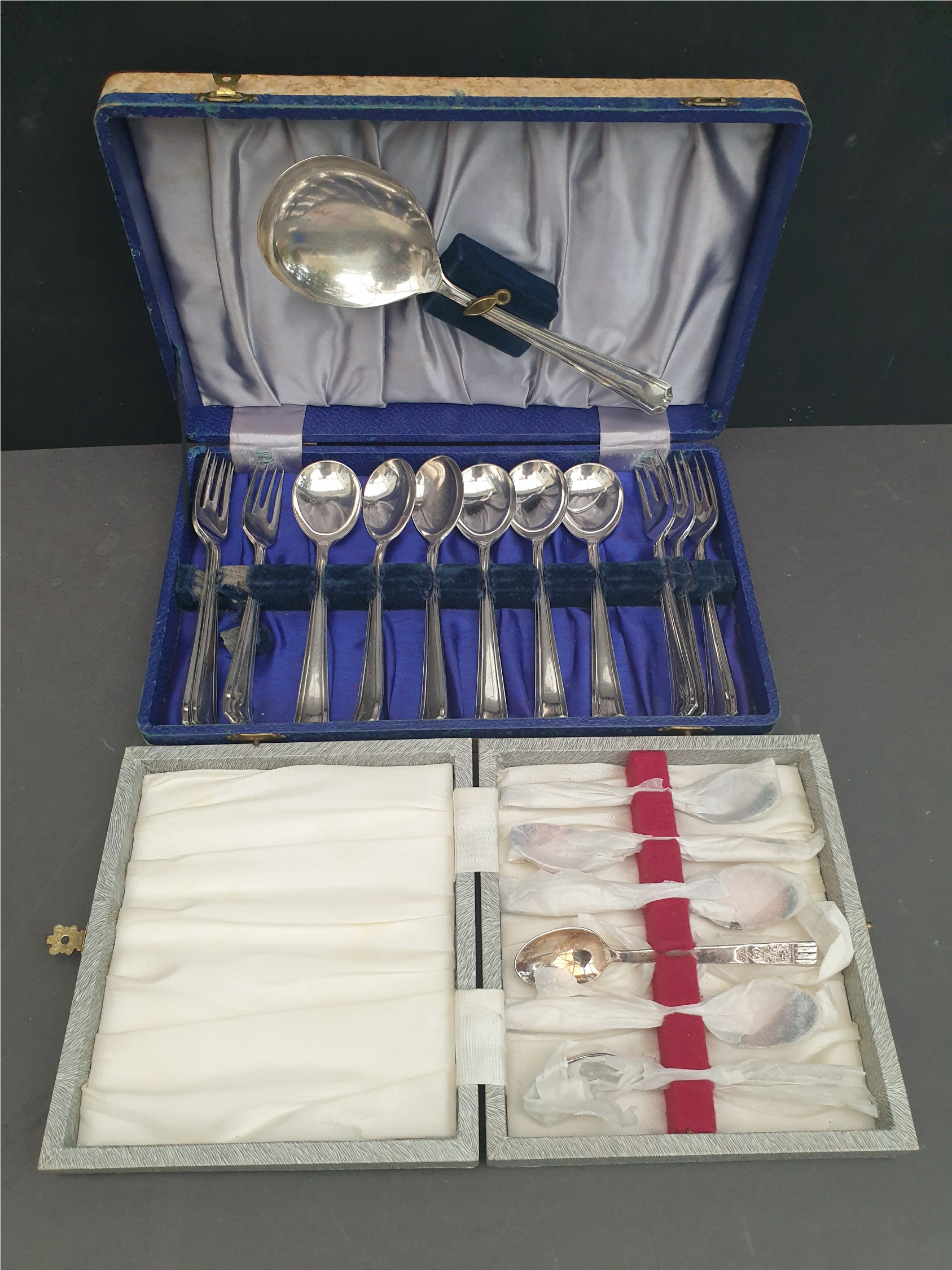 Antique Vintage 2 x Boxed Flatware