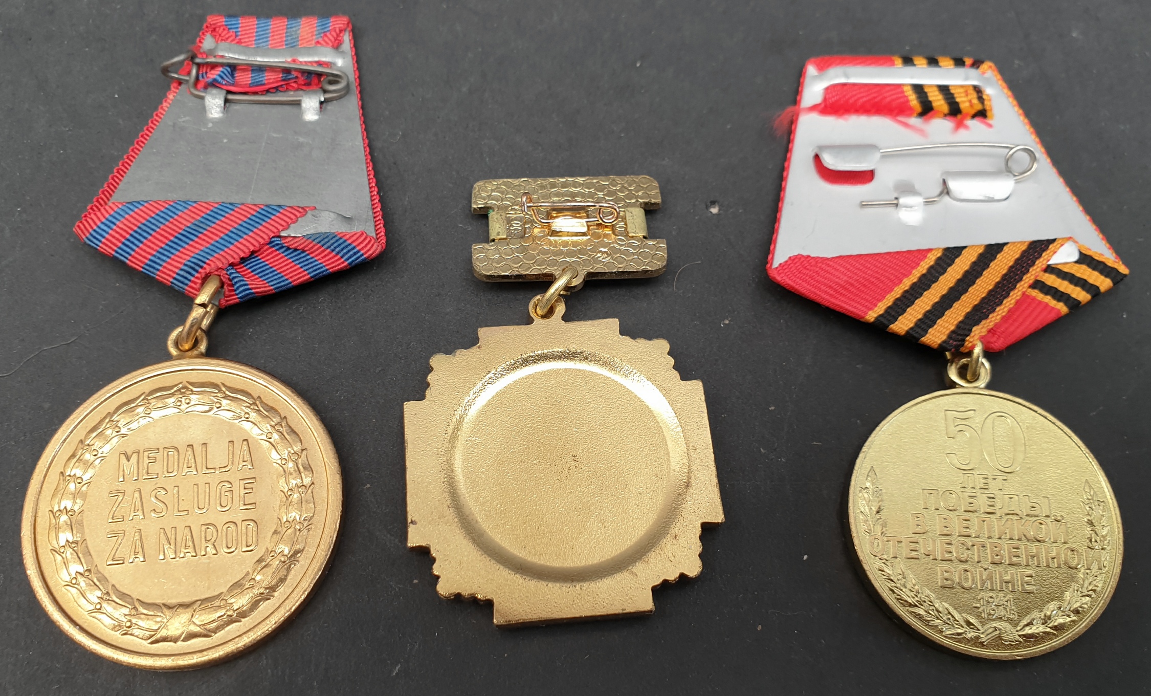 Vintage Russian & Yugoslavian Military Medals 3 in Total - Image 2 of 2