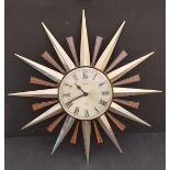Vintage Metamec Sunburst Wall Clock