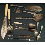 Antique Parcel Flatware Some With Silver Collars