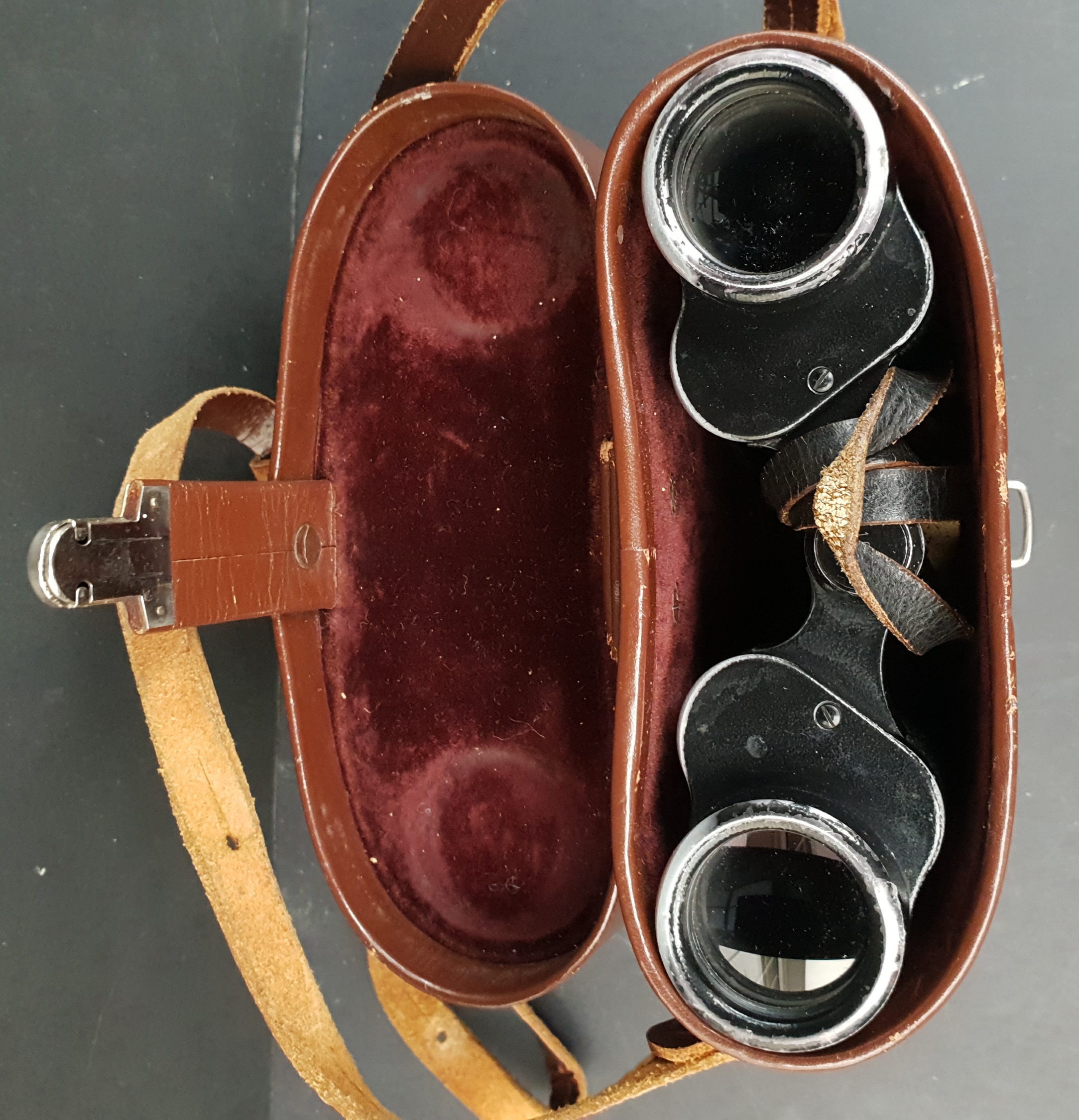 Vintage Carl Zeiss Jena Deltrintem 8 x 30 Binoculars & case