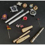 Dunhill Cigarette Holder Pipe Cleaner and Assorted Badges