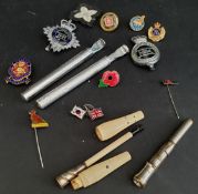 Dunhill Cigarette Holder Pipe Cleaner and Assorted Badges