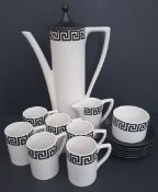 Vintage Portmeirion Coffee Pot 6 Cups & Saucers Sugar & Cream Greek Key