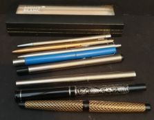 Parcel of 3 Fountain Pens & 5 Other Pens