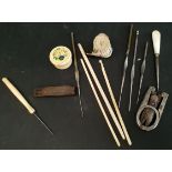Antiques Parcel Bone & Mother of Pearl Sewing Crochet Items