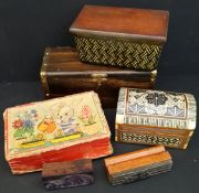 Vintage Boxes Wooden Stamps & Toy Building Blocks