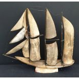 Vintage Horn Model Sailing Ship Lamp