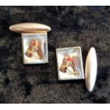 1950's / 1960's Horse 3D image under glass Vintage Cufflinks