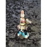 TPS Soldier and Horse Windup Japan clockwork Tin Plate Toy