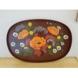 Vintage Retro 1970s Melamine Serving Tray Mid Century St Michael Flower Power