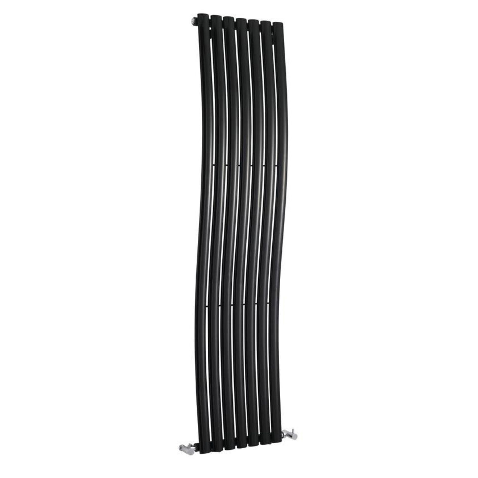 (UR13) 1800x450mm Gloss Black Designer Hudson Reed Wave Radiator. RRP £344.99. Make a splash w... - Image 2 of 4