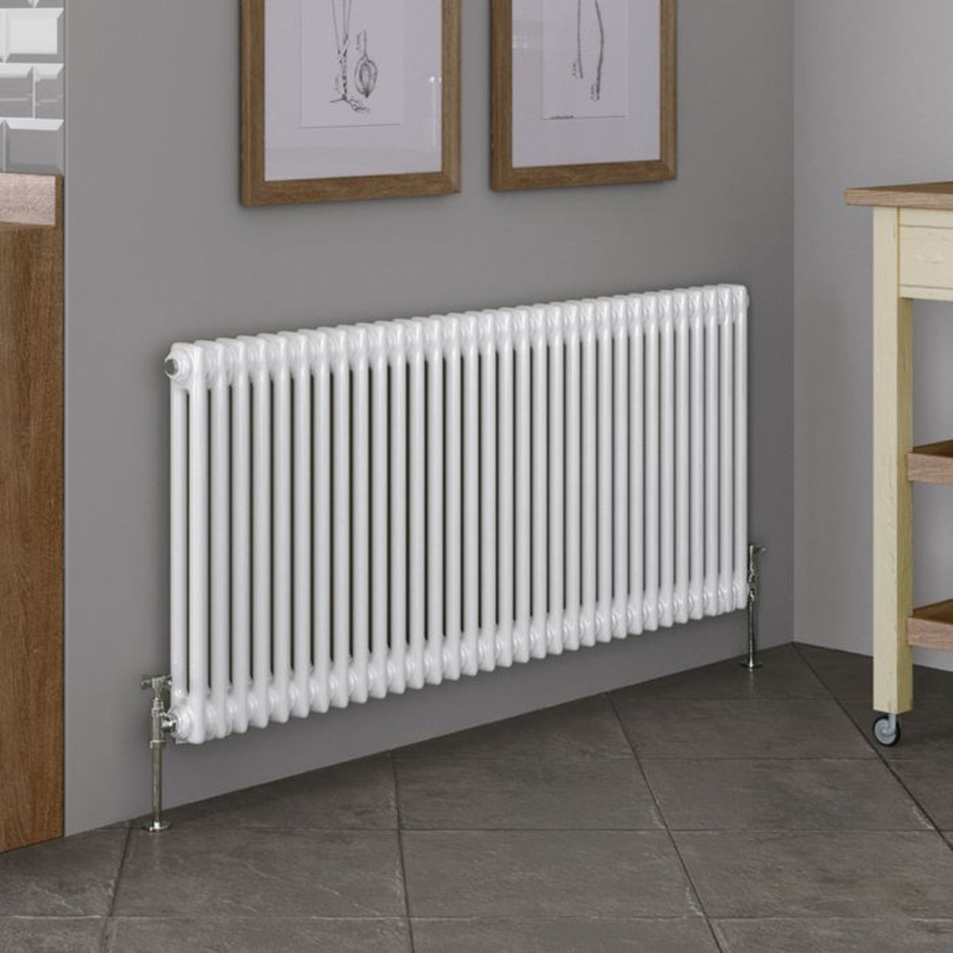 (UR148) 600x1410mm White Double Panel Horizontal Colosseum Traditional Radiator. RRP £552.99. ... - Image 3 of 4