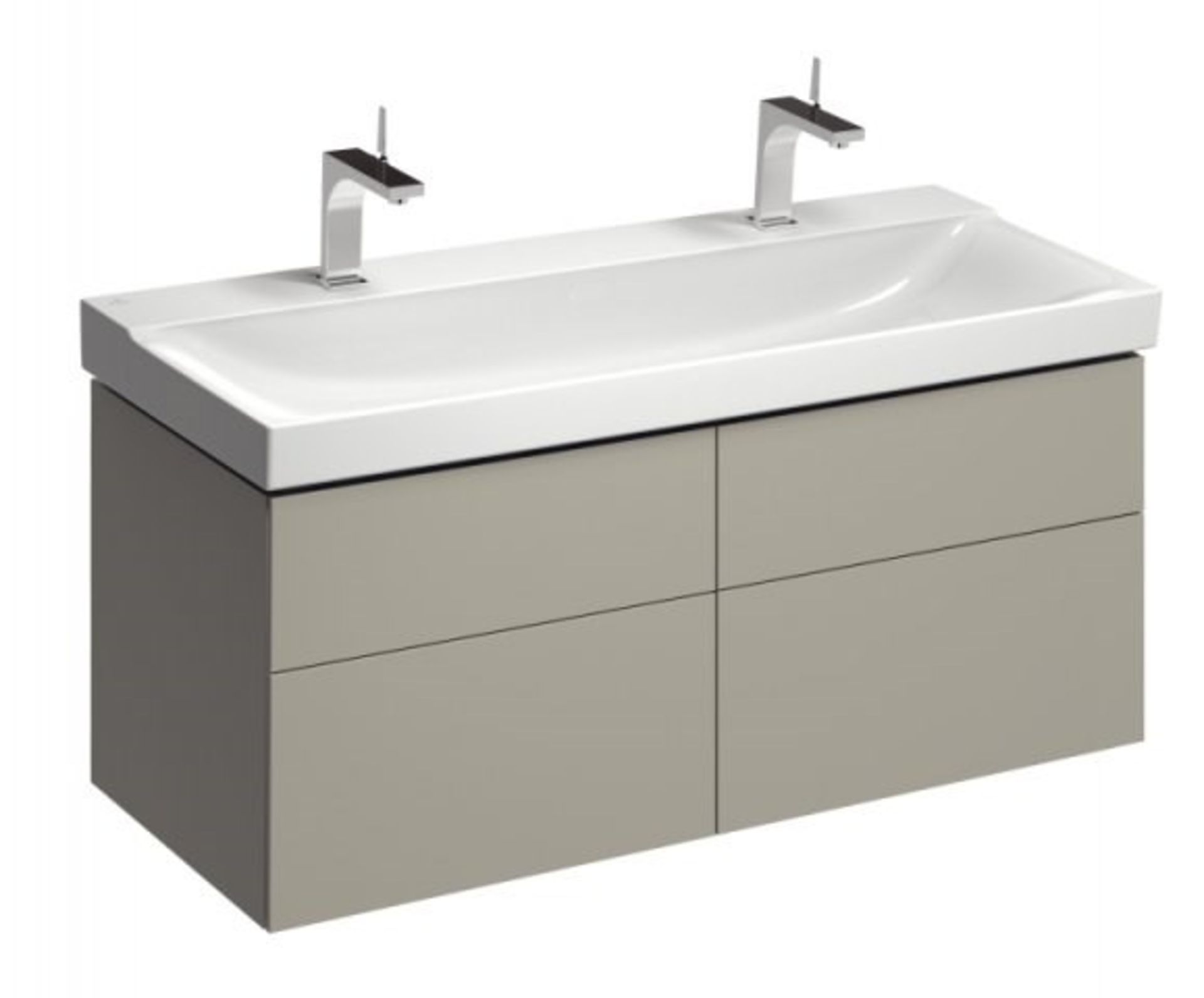 (UR4) 1200mm Keramag Xeno2 greige matt Vanity Unit. RRP £1,680.99.Comes complete with basin. ... - Image 2 of 3