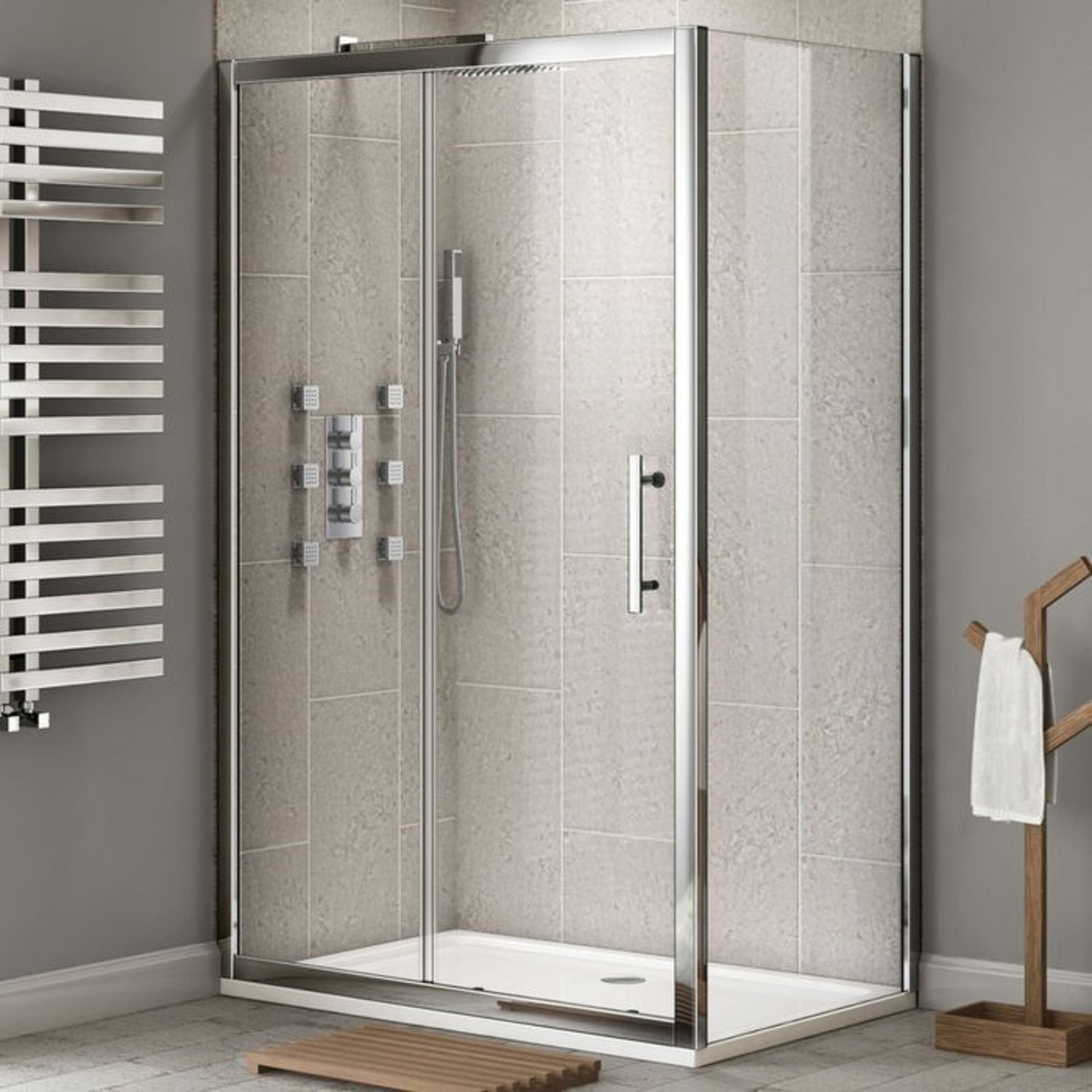 Twyfords 1700x900mm - Premium EasyClean Sliding Door Shower Enclosure. RRP £549.99.8mm EasyCl...