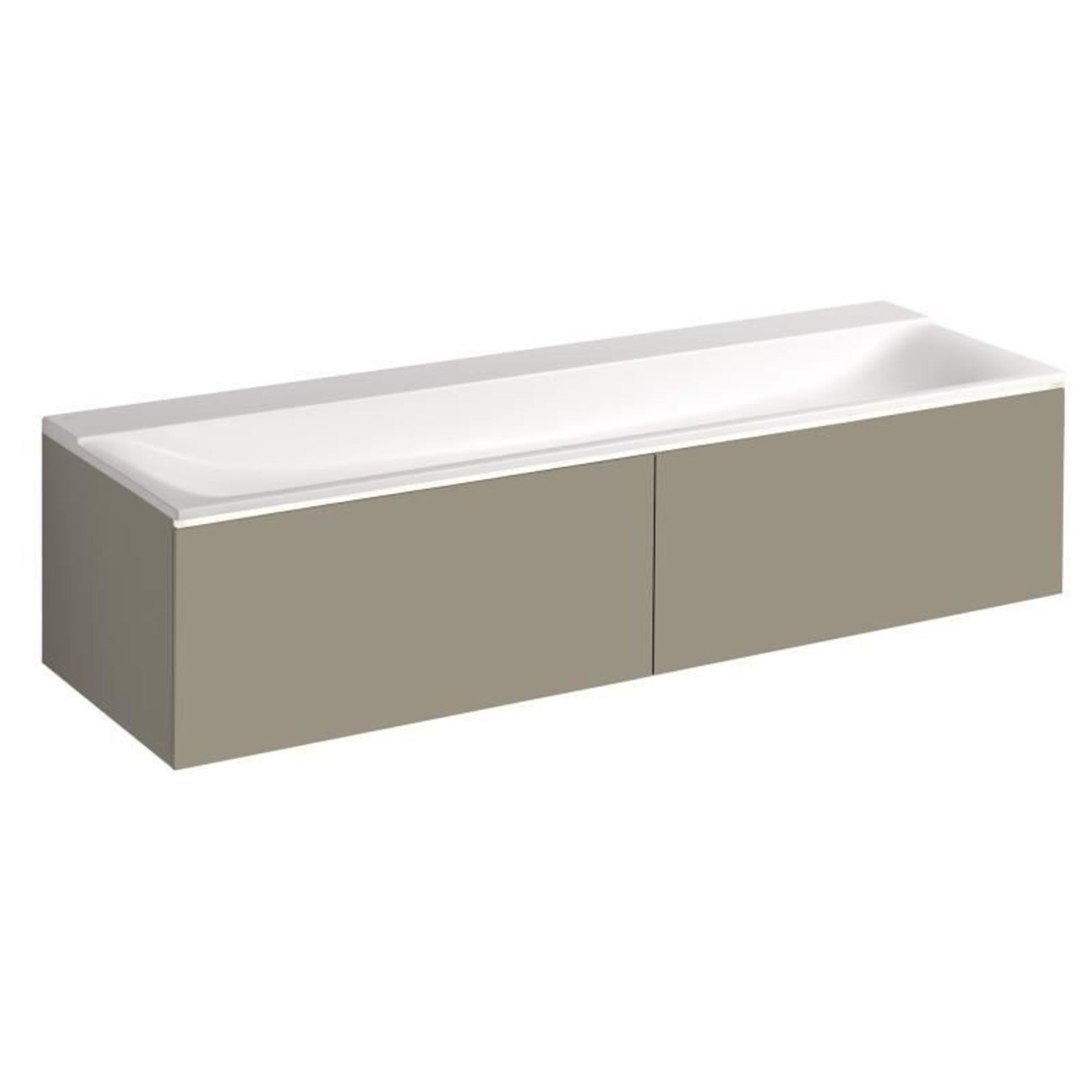 (UR2) Keramag 1595mm Xeno Greige Matt Vanity Unit With 2 Drawers. RRP £1,132.99. Comes complet... - Image 3 of 4