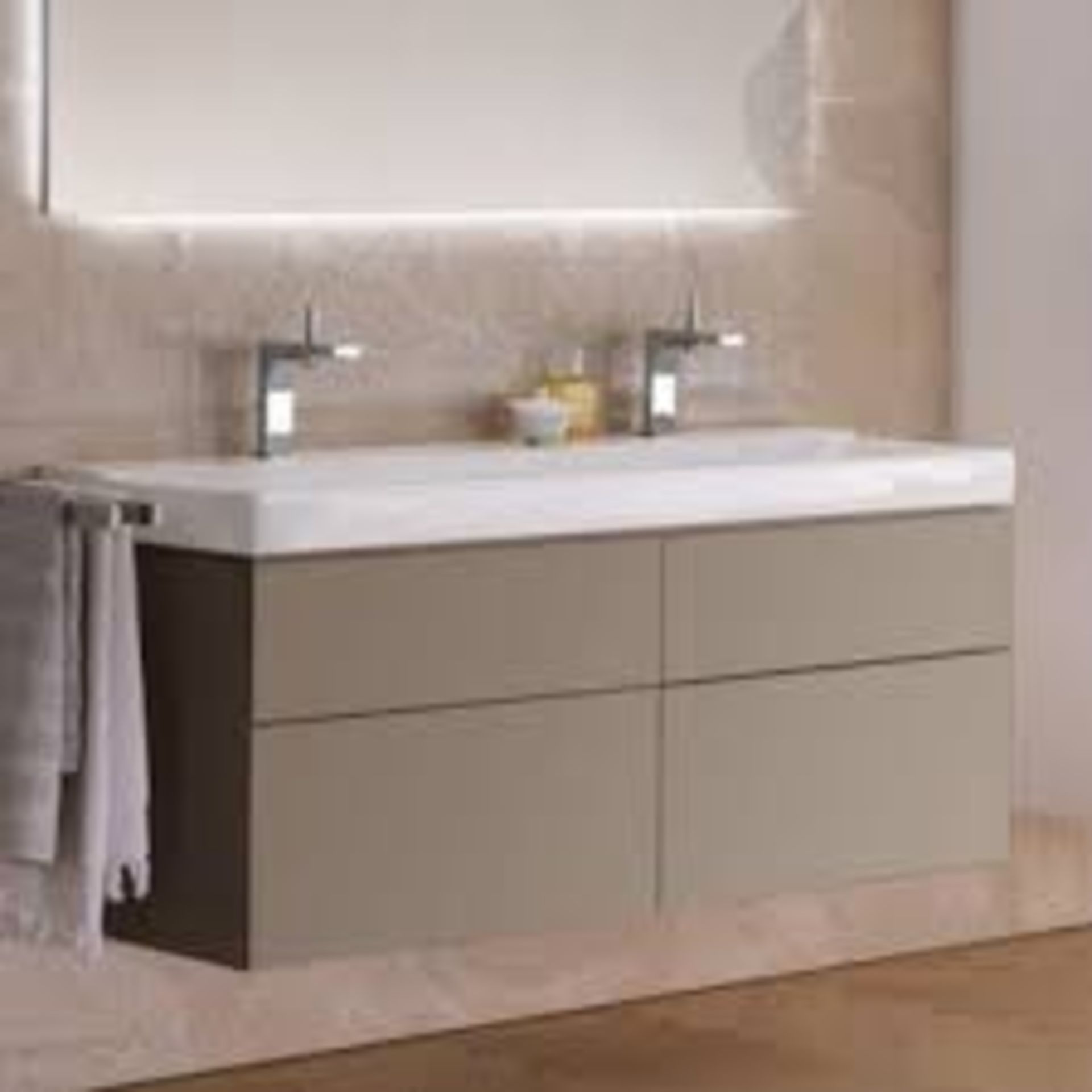 (UR4) 1200mm Keramag Xeno2 greige matt Vanity Unit. RRP £1,680.99.Comes complete with basin. ...