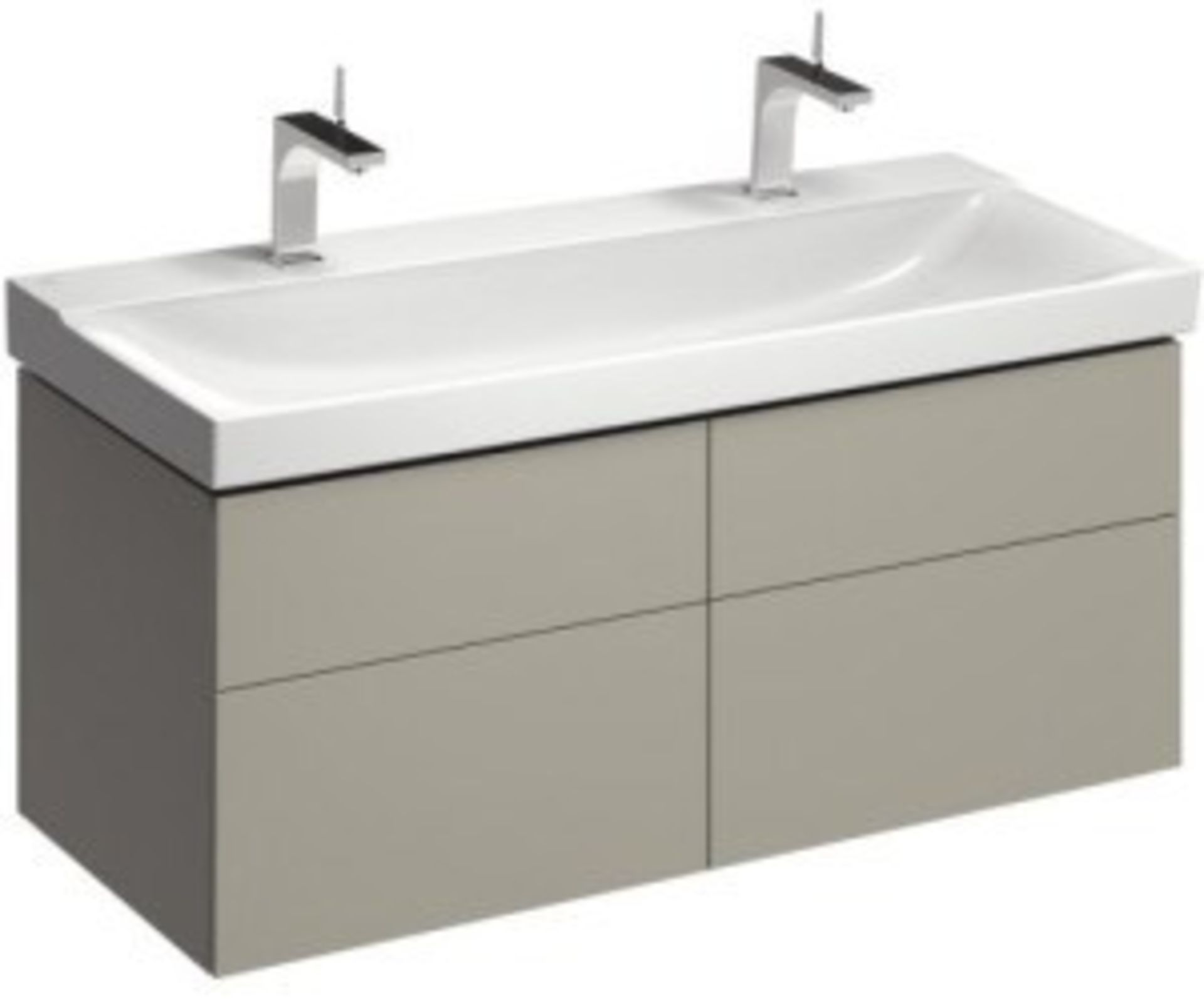 (UR4) 1200mm Keramag Xeno2 greige matt Vanity Unit. RRP £1,680.99.Comes complete with basin. ... - Image 3 of 3