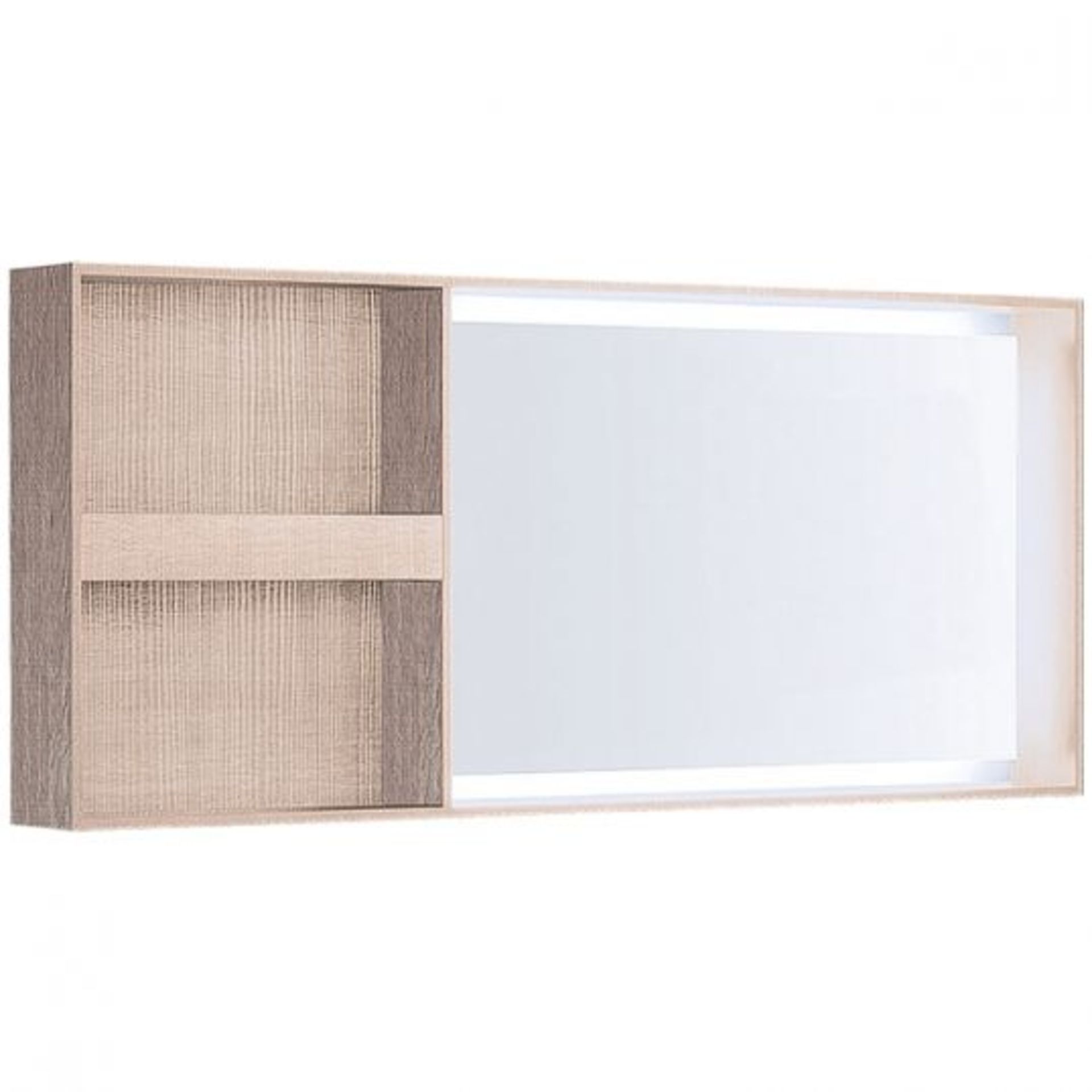 (UR10) Keramag Citterio Natural Beige/Oak Illuminated Mirror With shelf Right/Left. RRP £779.9... - Image 4 of 5