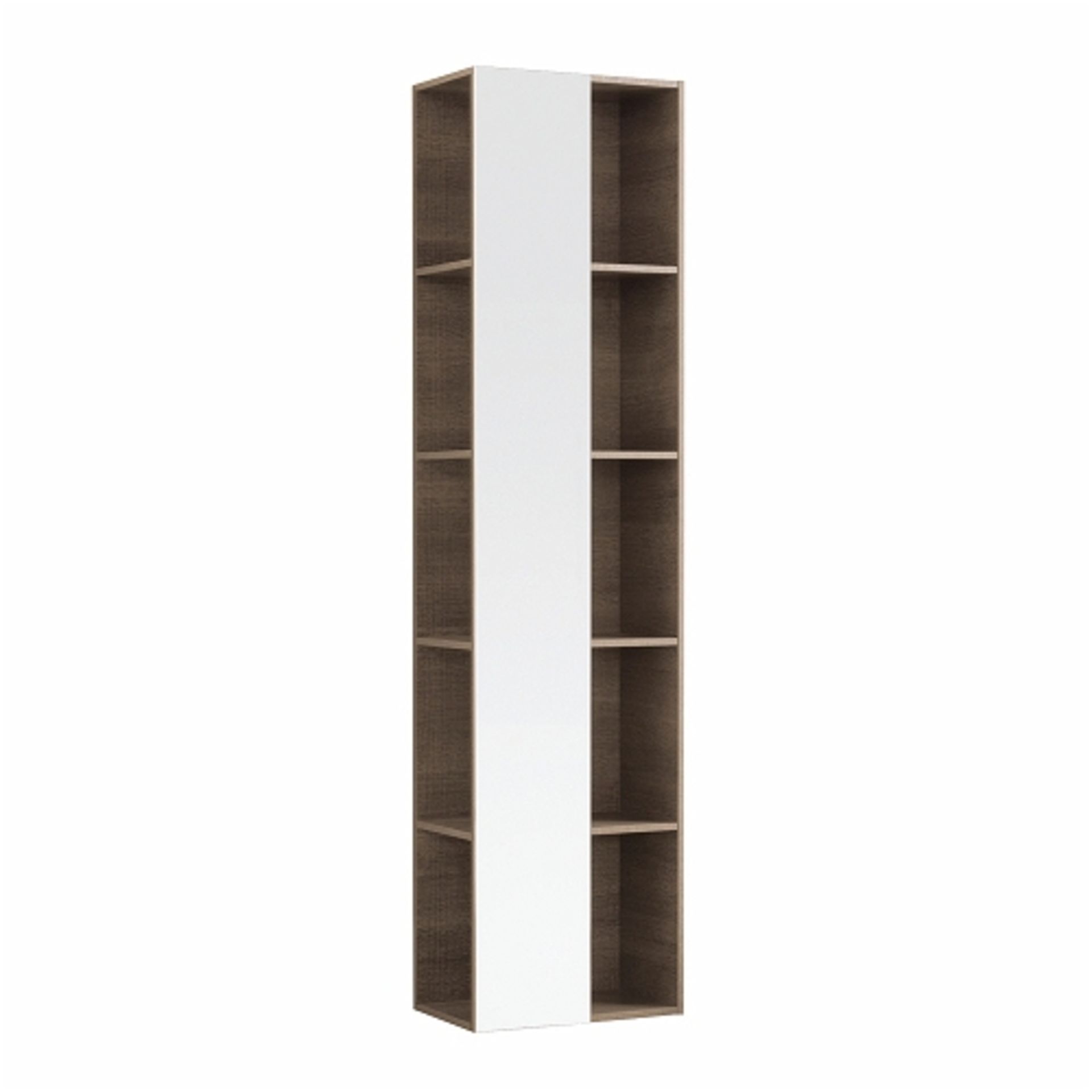 (XL140) Keramag Citterio Grey/Brown Shelves with Mirror Tall Cabinet. RRP £865.99. Wood struc...( - Image 3 of 3