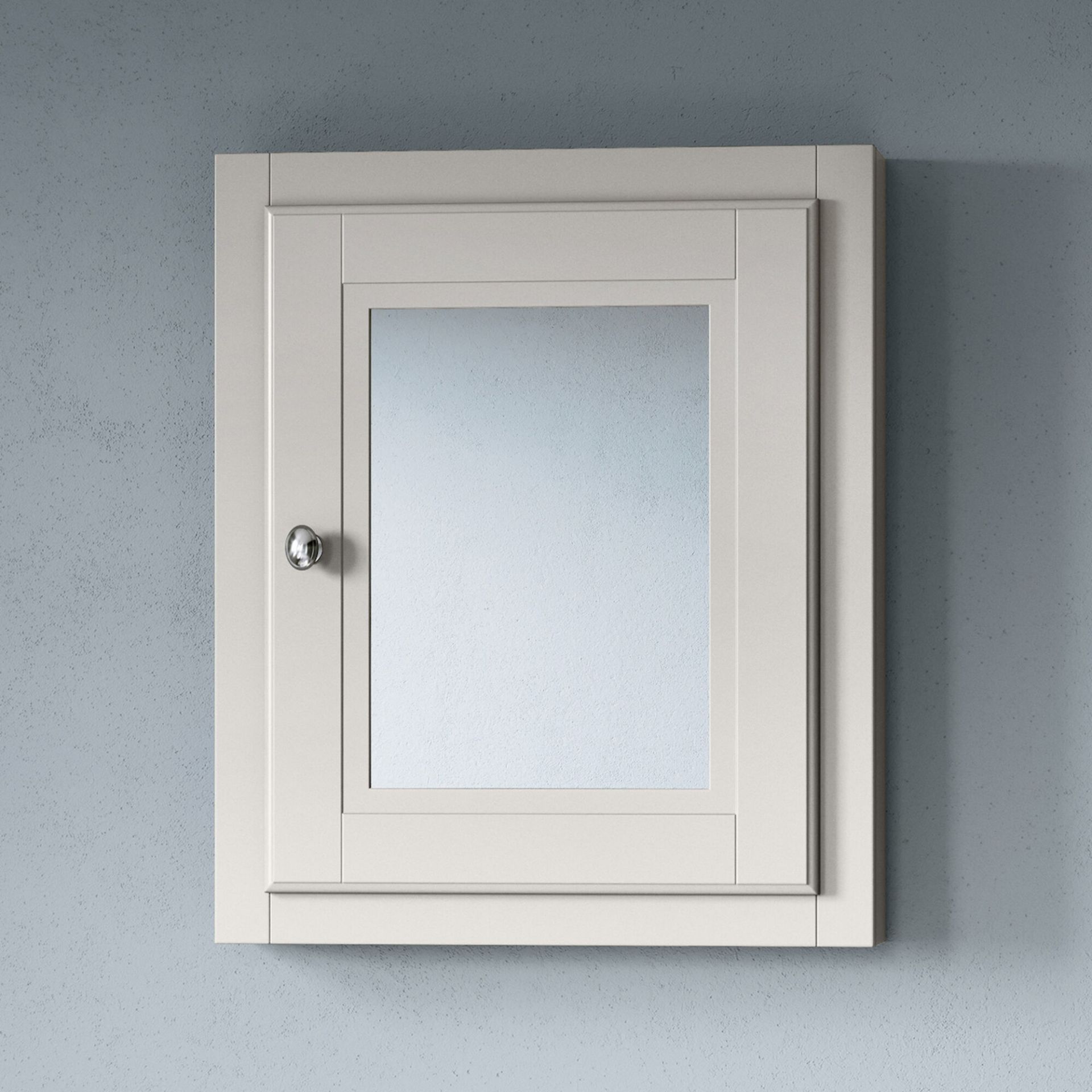 (XX83) 500mm Cambridge Clotted Cream Single Door Mirror Cabinet. RRP £199.99. Traditional aest...(