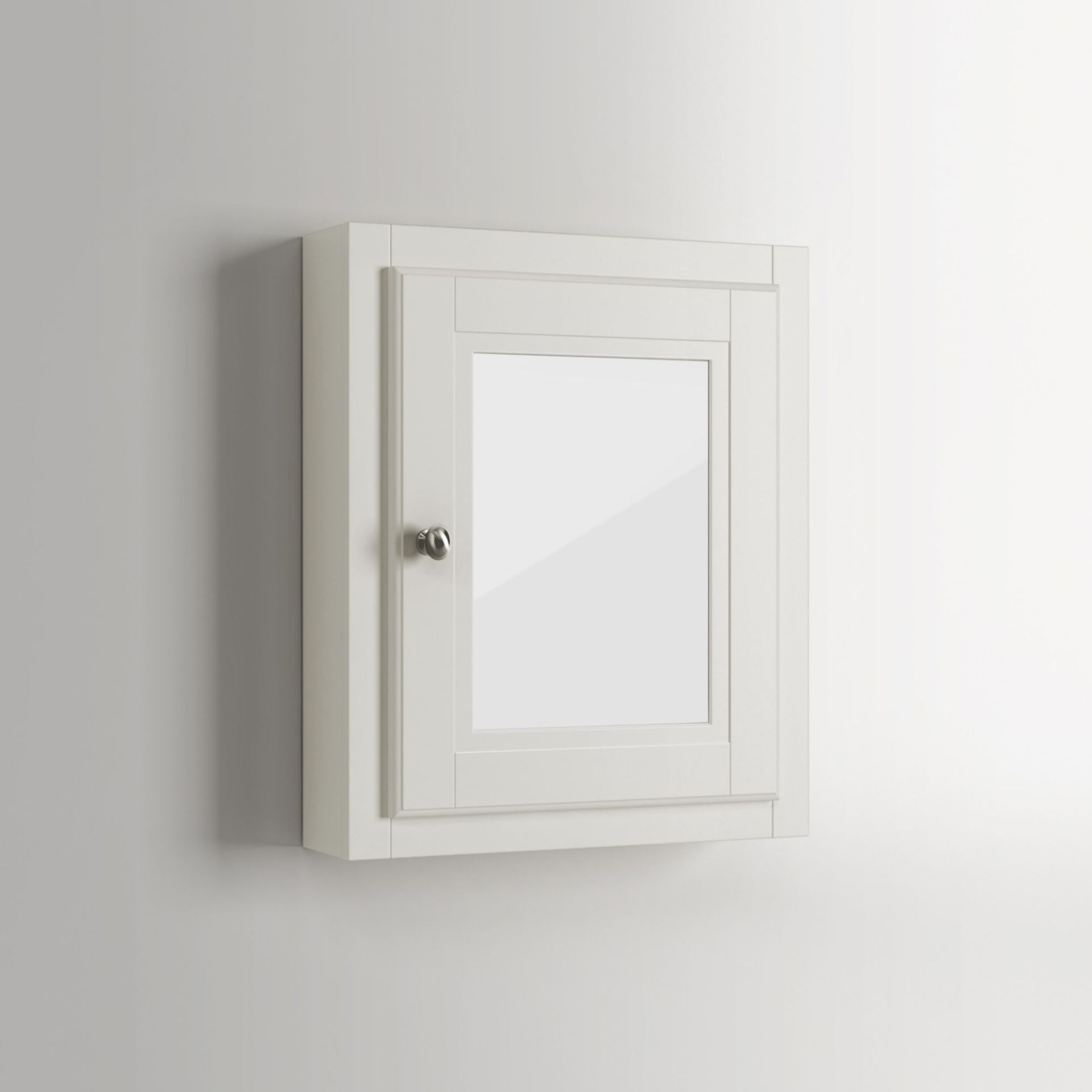 (XX83) 500mm Cambridge Clotted Cream Single Door Mirror Cabinet. RRP £199.99. Traditional aest...( - Image 4 of 4