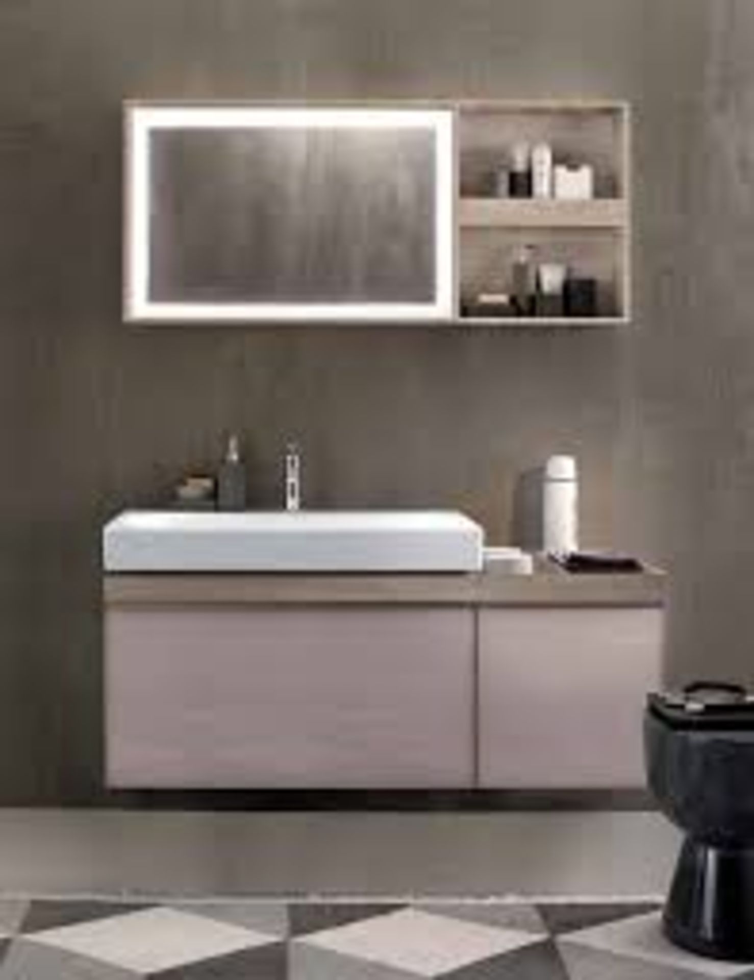 (RC2) Keramag 1334mm Citterio Natural Beige Oak Basin Vanity Unit. RRP £1,889.99. Comes comple... - Image 3 of 3