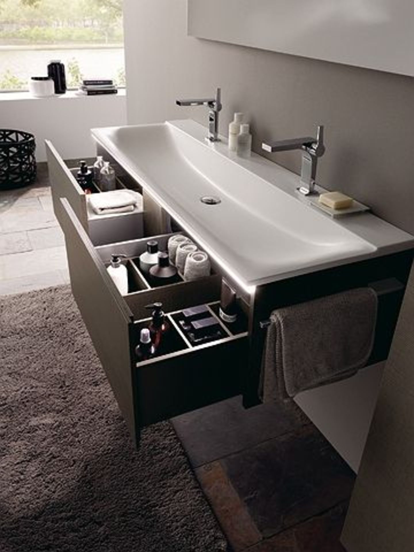 (RC4) Keramag 1395mm Xeno Wooden Structure Scultura Grey Vanity Unit. RRP £1,899.99. Comes com... - Image 2 of 3