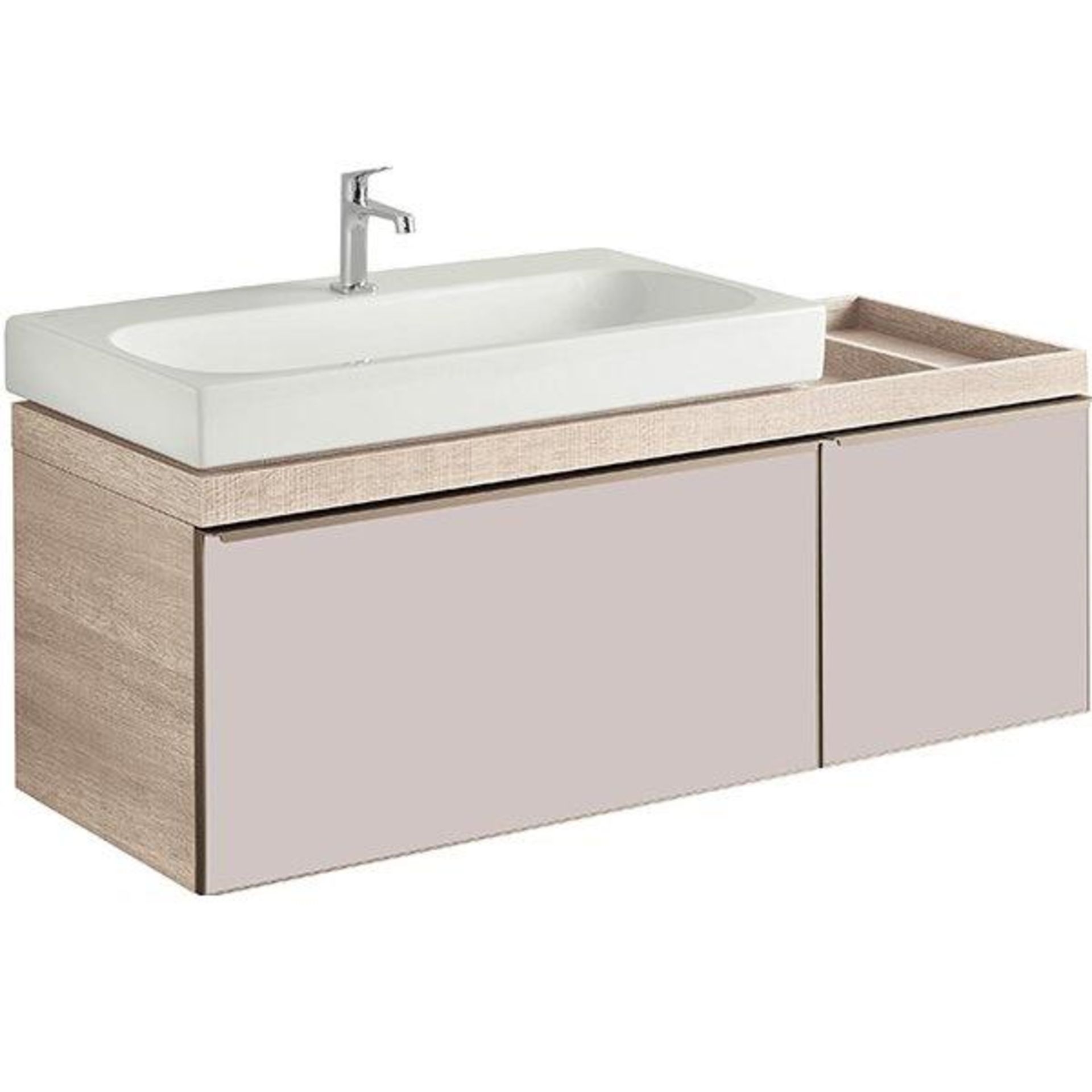 (RC2) Keramag 1334mm Citterio Natural Beige Oak Basin Vanity Unit. RRP £1,889.99. Comes comple... - Image 2 of 3