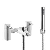 (CC102) Avon Bath Mixer Tap & Handheld Shower Head. Chrome Plated Solid Brass 1/4 turn solid b...(