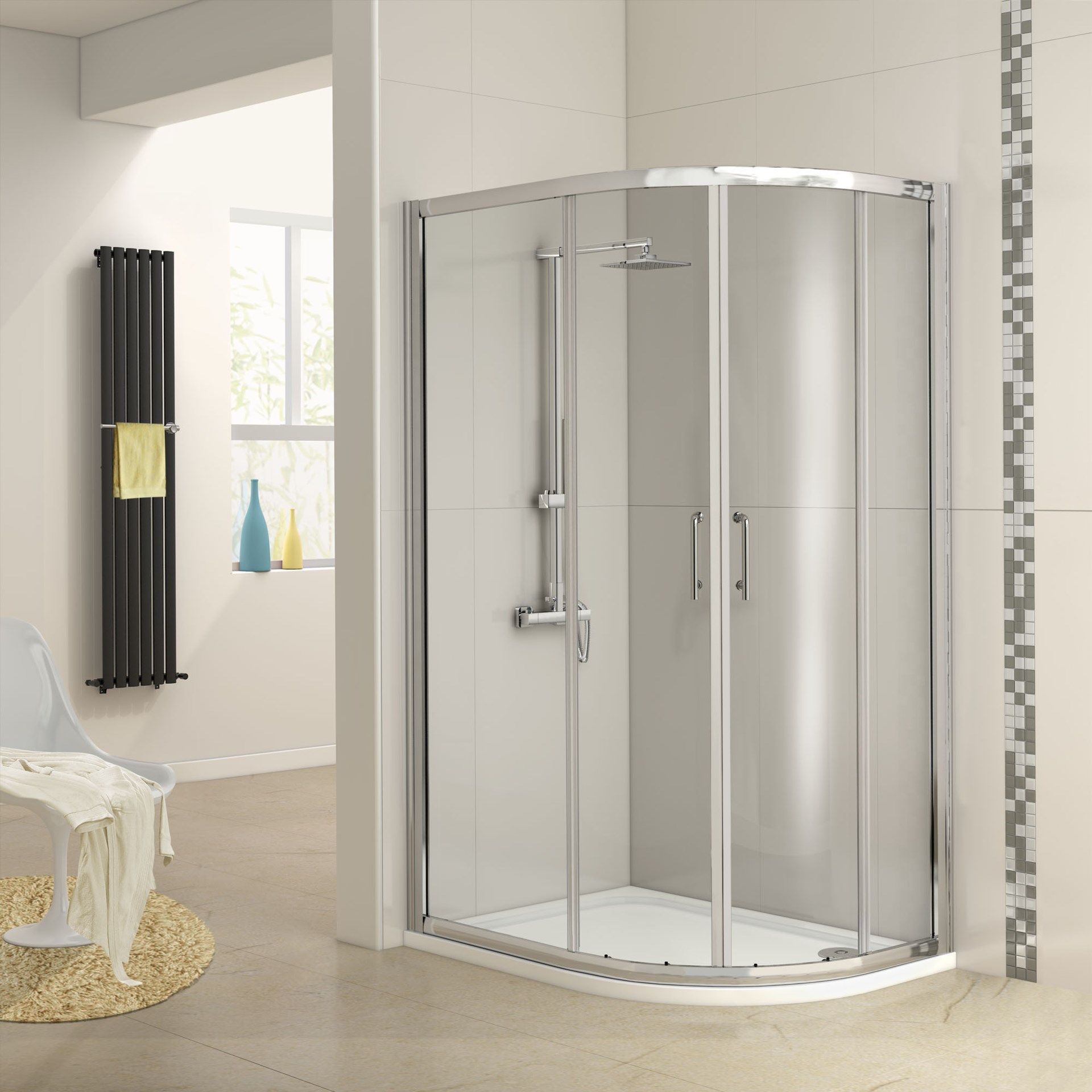 Twyfords 1200x800mm - 8mm - Offset Quadrant Shower Enclosure.RRP £599.99.Make the most of that... - Image 3 of 3