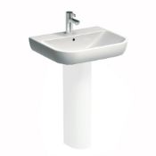 (RC124) Twyfords 550mm White Wall Hung Wash Basin. For Hygiene, Deeper Side Walls For Superior...