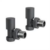 (RC162) Anthracite Standard Connection Angled Radiator Valves 15mm Contemporary anthracite fini...