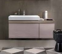 (RC2) Keramag 1334mm Citterio Natural Beige Oak Basin Vanity Unit. RRP £1,889.99. Comes comple...