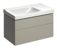 (UR26) Keramag 880mm Xeno Vanity Unit Greige lacquered Matt. RRP £1,318.52. Comes complete wit...