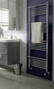 (RC56) 1500x500mm Solna Designer Towel Radiator Chrome. Bar-on-bar design that allows the towe...