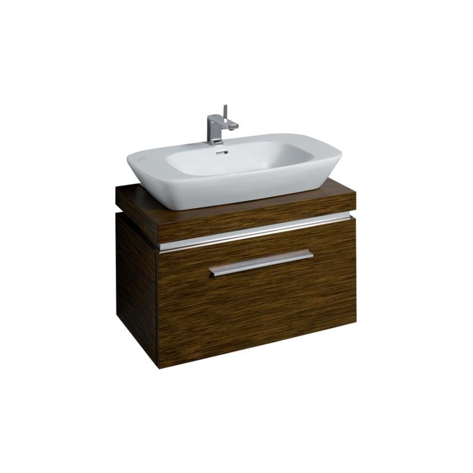 (RC27) Keramag 800mm Silk Walnut Basin Vanity Unit. RRP £1,187.99. Comes complete with basin. ... - Image 2 of 2