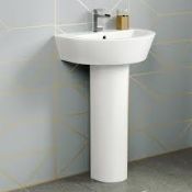 Lyon II Basin & Pedestal - Single Tap Hole. Made from White Vitreous China Finished in a hig...