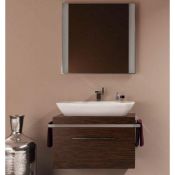 (RC27) Keramag 800mm Silk Walnut Basin Vanity Unit. RRP £1,187.99. Comes complete with basin. ...