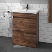 600mm Trent Walnut Effect Double Door Sink Cabinet - Floor Standing.RRP £499.99.COMES COMPLETE...